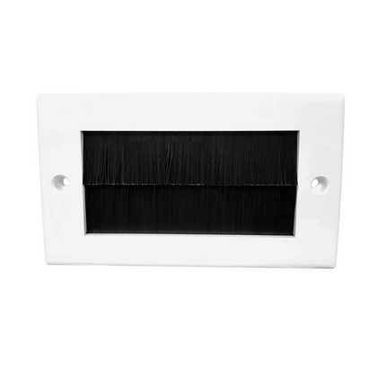 Brush Faceplate Cable Exit Entry Wall Socket Cover Face plate with Metal Strip
