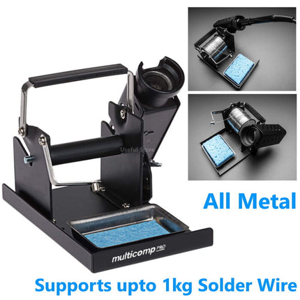 Soldering Iron Stand Station & Solder Reel Dispenser Holder with Cleaner Sponge