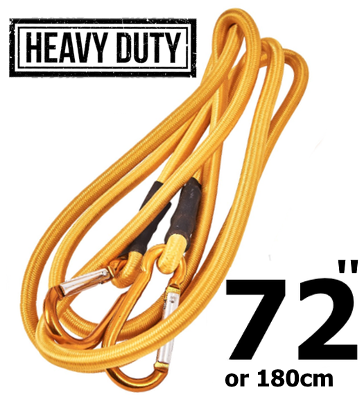 Heavy Duty 72" / 180cm Bungee Cord Clips Strap Tie Rope Carabiner Spring Loaded