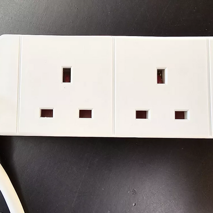 2 Way Gang Double Socket Mains Electric Extension Lead 1 - 10M Cable 13A UK Plug