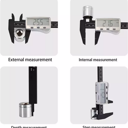 Useful Store 150mm/6" Digital Caliper 4 Measuring Modes Inc Depth & Step Battery