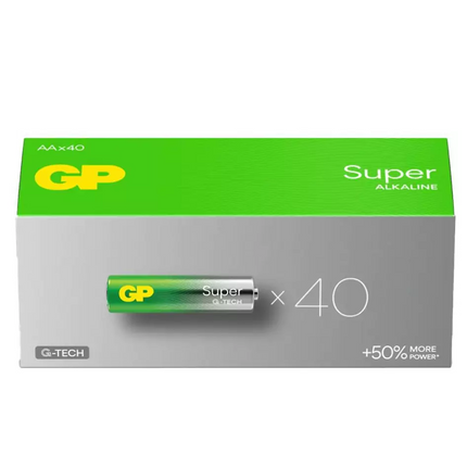 GP Super Alkaline AA Batteries GP15A-2SU LR6 MN1500 Clocks Toys more - 40 PACK