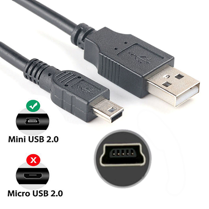 USB 2.0 Hi-Speed A to Mini-B 5 pin Cable Power & Data Lead 1m