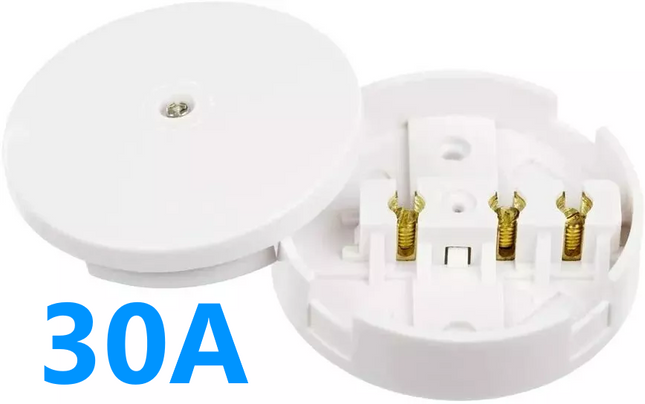 30A Amp Junction Box Mains UK Electrical 3 Terminal White Connector