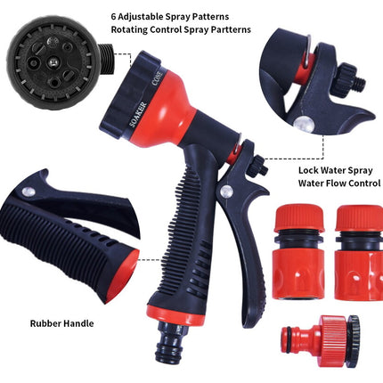 Multi Function Sprayer Garden Hose Pipe Fittings Water Nozzle Spray Gun Grip UK