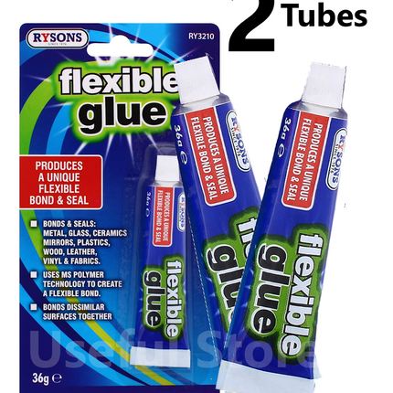 2x FLEXIBLE ELASTIC GLUE Strong Repair Adhesive WATERPROOF Leather Shoe Fabric