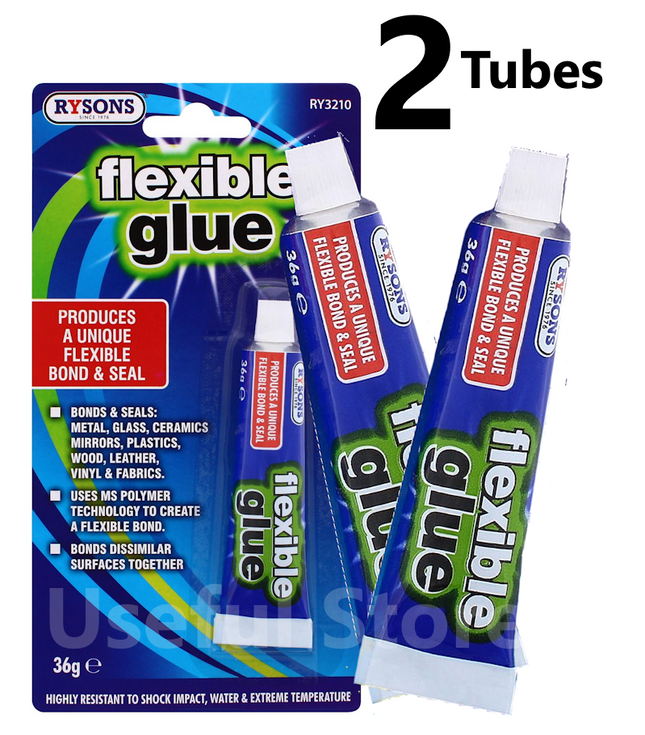 2x FLEXIBLE ELASTIC GLUE Strong Repair Adhesive WATERPROOF Leather Shoe Fabric