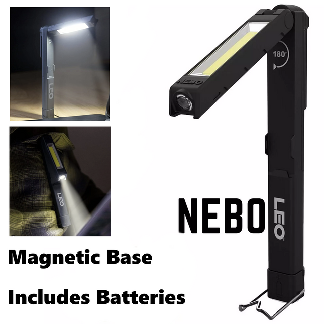 Worklight Torch Nebo Multi Directional Flashlight Cob LED 220 Lumens Inc Battery