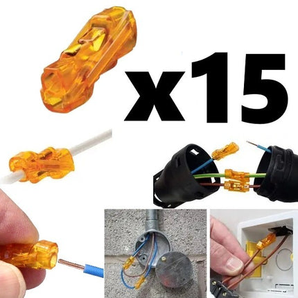 15x Push In Wire Connectors In-Line Ideal SpliceLine for Electrical Cable Wires