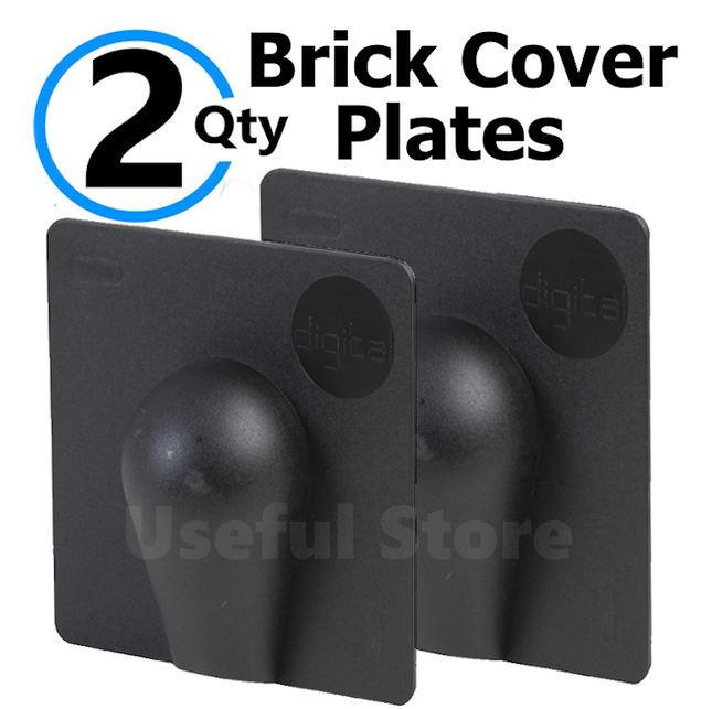 2 Brick Buster Plate Cable Wall Entry Tidy Cover Exterior Outdoor Coaxial BLACK