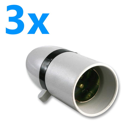 3x Quality Switched Bayonet Lamp Holder Cord Grip B22 Cap BC Fitting Light Bulb