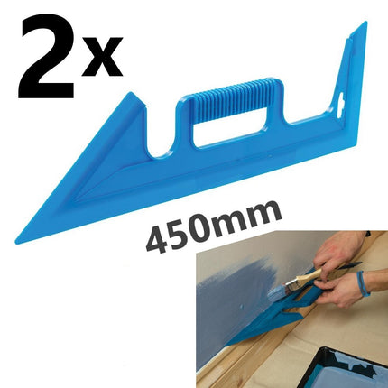 2x 450mm Paint Shield Straight 45 90 Edge Protects Skirting Glass Tile Wallpaper