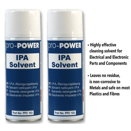 2 x 400ml IPA Solvent Alcohol Cleaner Electrical Components PCB Aerosol Spray