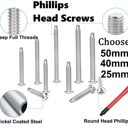 50 Pk PHILIPS Head HIGH QUALITY M3.5 Electrical Machine Screw Switch Plug Socket