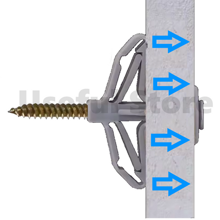 Cavity Hollow Raw Wall Plugs and Screws Set Plasterboard Expand Nylon Fixings