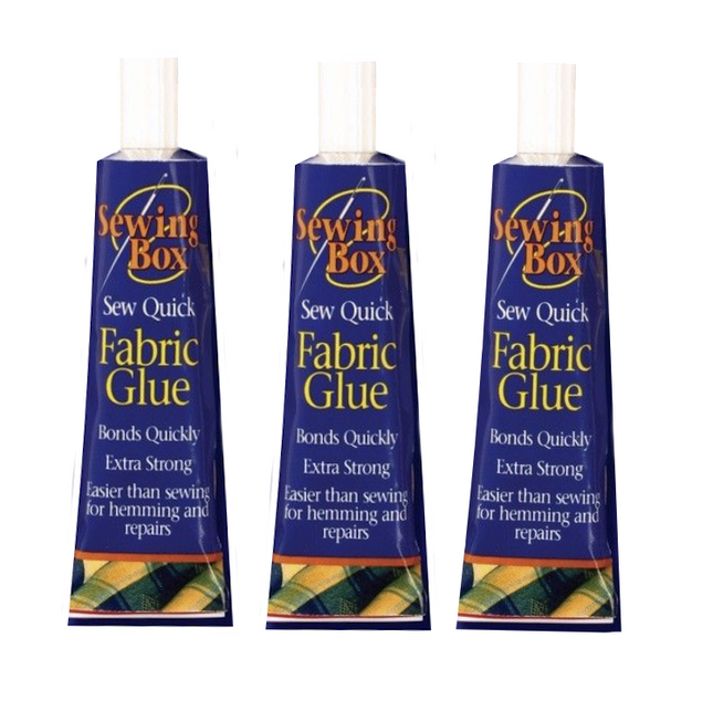 3x Extra Strong Fabric Glue Quick Bond Adhesive for Hemming Sewing No Stitch