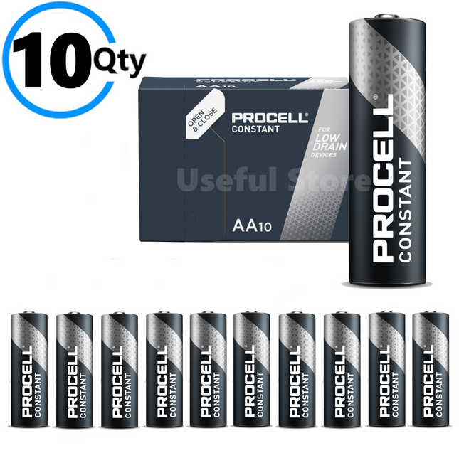 10 x AA Duracell batteries Procell Industrial Alkaline Battery Long Expiry UK