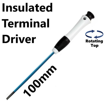 Insulated Precision 3.5mm x 100mm Slotted Flat Head Screwdriver Terminal Driver