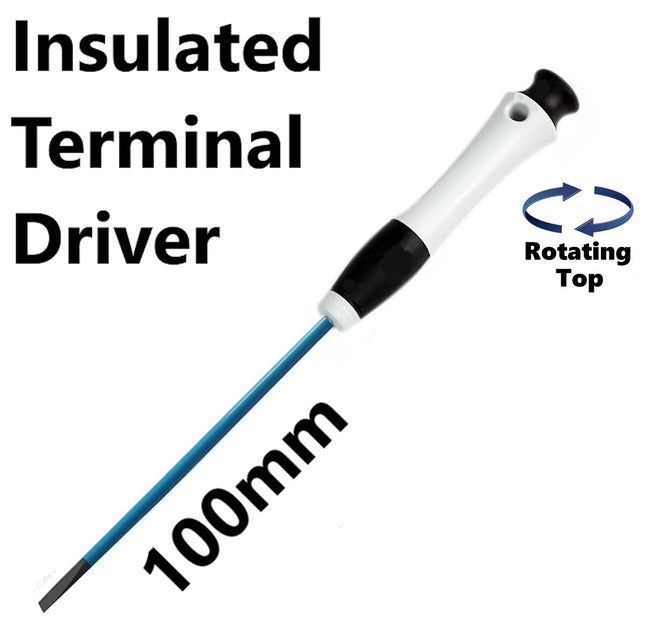 Insulated Precision 3.5mm x 100mm Slotted Flat Head Screwdriver Terminal Driver