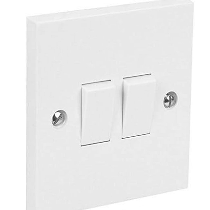 Switched Plug Sockets White Plastic UK Light Electrical Wall Socket 13 Amp
