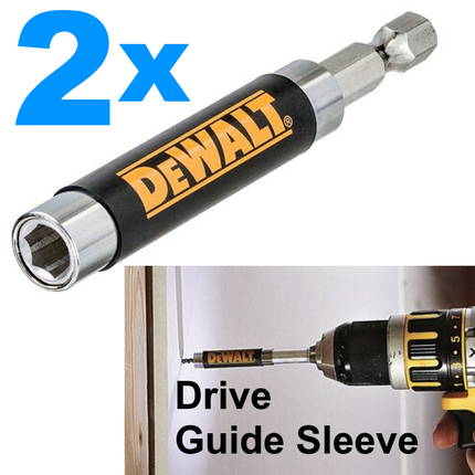 2x DeWALT Bit Holder Magnetic Screw Screwdriver Hex Sleeved Drive Guide Sleeve