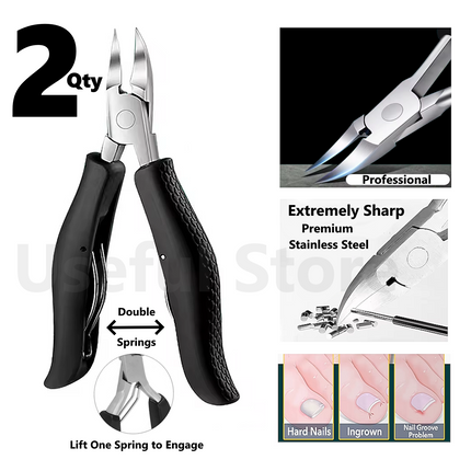 2 QTY Chiropody For Thick Nails Podiatry HEAVY DUTY Toe Nail Clippers Cutter