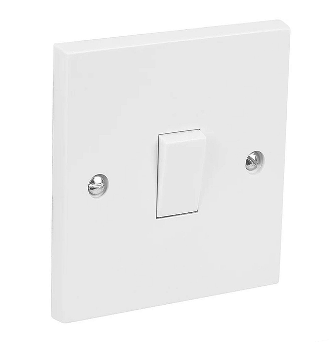 Switched Plug Sockets White Plastic UK Light Electrical Wall Socket 13 Amp