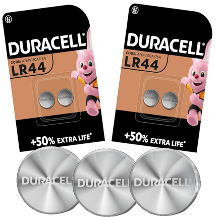 Duracell LR44 Batteries AG13 357 A76 RW82 L1154 SR44 Coin Cell Button Alkaline