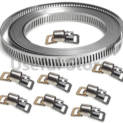 Pipe Hose Clamp Kit 3 Meter Pipe Clamp Kit 8 tension clamps Steel Clips any Size