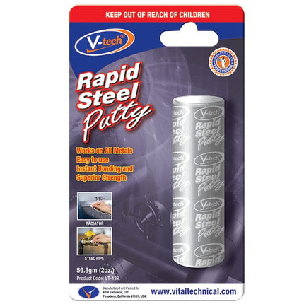 V-Tech Rapid Steel Putty Epoxy Instant Metal Bonding Cracks Filler 56.8g VT-138