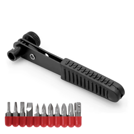 12pc Mini Offset Ratchet Screwdriver Set Socket Cabinet Stubby Pozi Philips Bits