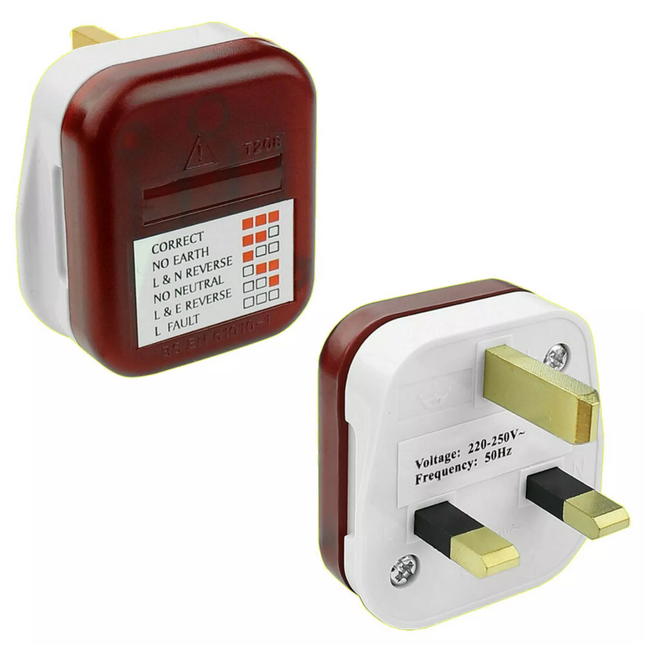 Mains Socket Tester 240v 3 Pin Plug in House Electrical Wiring Tester Plug UK