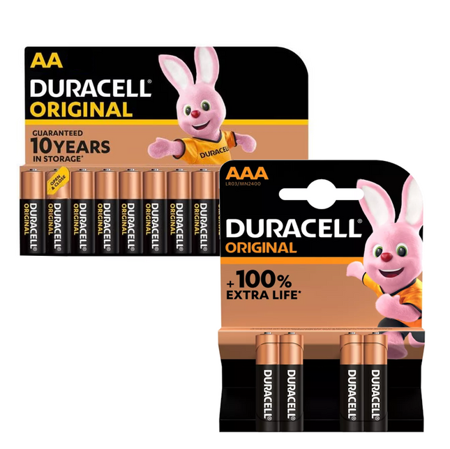 Duracell Original AA AAA Batteries Alkaline Power LR03, LR6 Long Lasting Expiry