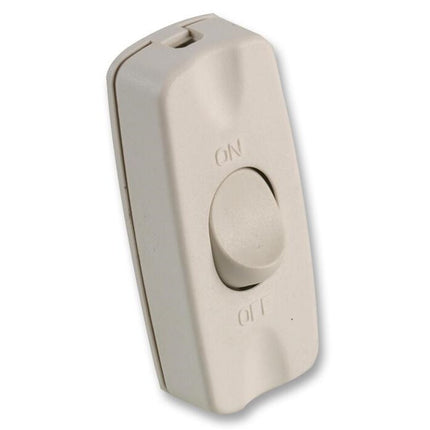 White Inline 2 Core 1A Torpedo Rocker On Off Switch Table Lamp Desk Light