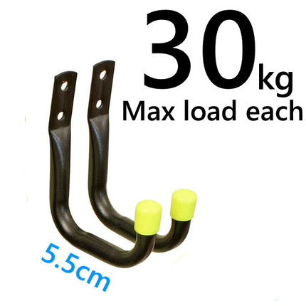 2 Small Heavy Duty Storage Hooks Garage Tool Bike Ladder Wall Mounted Brackets