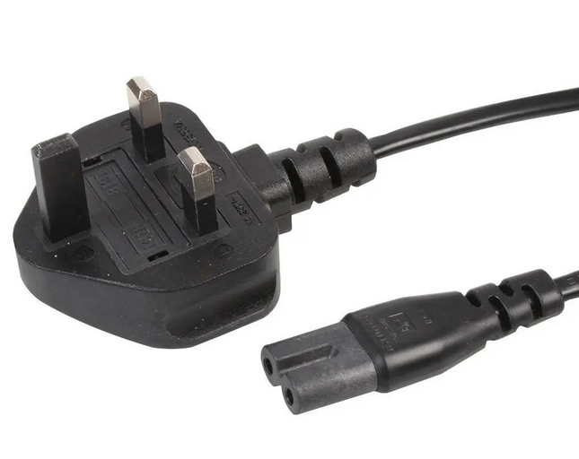 Figure 8 C7 UK Power Cable for XBOX X SERIES PLAYSTATION 5 Mains Lead Plug Black