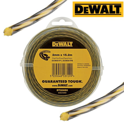 5x Dewalt DT20650-QZ Line Trimmer Wire 2mm 15.2m Dewalt DCM561 DCM561P1 DCM561PB