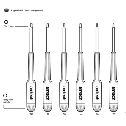 6 Torx Screwdriver Set Precision T5 T6 T7 T8 T9 T10 Tablets Phones Computers Car