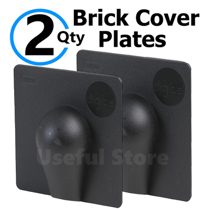 2 Brick Buster Plate Cable Wall Entry Tidy Cover Exterior Outdoor Coaxial BLACK