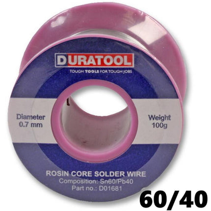 60/40 Tin lead Solder Wire Soldering Rosin Flux 0.7mm Low Melting 190°C 100g