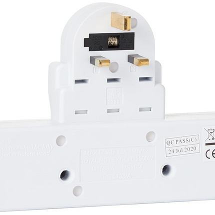 3 Way Extension Wall Socket Adaptor UK Plug Convert 13A Neon Switched