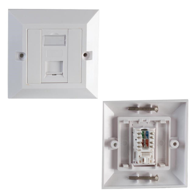 Single 1 Port CAT6 IDC Wall Outlet Face Plate 1 Way RJ45 Network Ethernet Socket