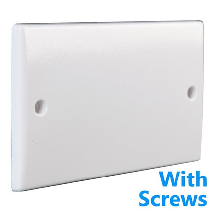 Rounded Single Double Gang Blanking Plate White Cover Light Switch Wall Socket