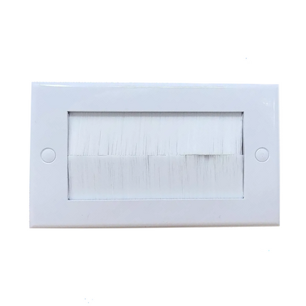 Brush Faceplate Cable Exit Entry Wall Socket Cover Face plate with Metal Strip