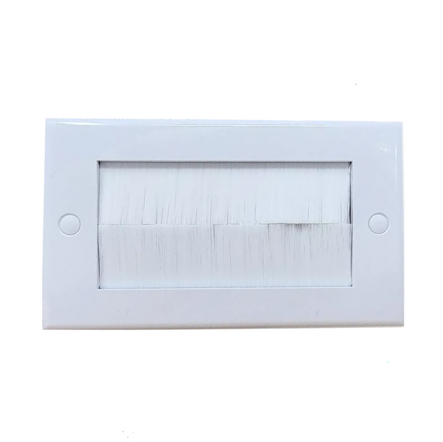Brush Faceplate Cable Exit Entry Wall Socket Cover Face plate with Metal Strip