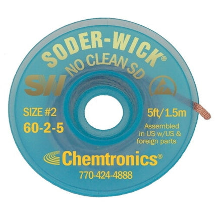 Chemtronics Soder-Wick Desoldering Braid Wick Solder remover 1.5mm No Clean Flux