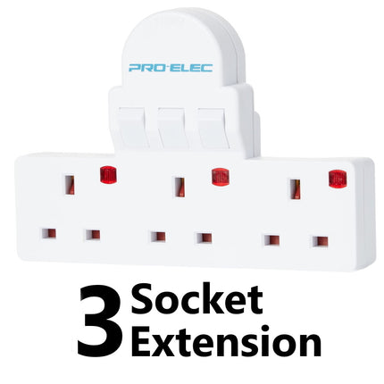 Main Adaptor Extension Power Socket 3 or 4 Way Gang Switched Multi UK Plug 13A