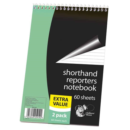 2 Notebook Set Reporter Pad Spiral Office School Book Line Notepad Writing Paper