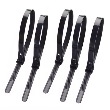 Cable Ties Releasable Reusable Black Plastic Zip Tie Wraps 7.5mm x 300mm UK