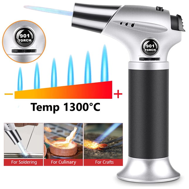 Blow Torch - Fits All Butane Tanks Refillable Kitchen Welding Soldering Lighter